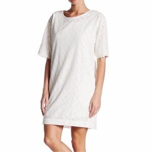 Current / Elliott Short Sleeve off White Eyelet  Dress Size 0  NEW WITH TAGS